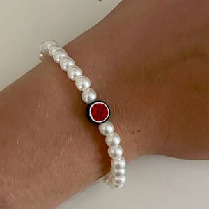🍉Elastic pearl bracelet with watermelon charm🍉